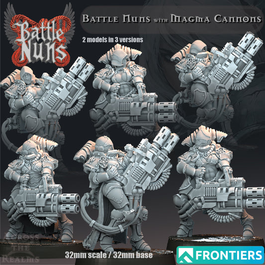 Battle Nuns with Magma Cannons - Battle Nuns - Across the Realms 32mm