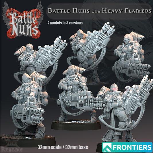 Battle Nuns with Heavy Flamers - Battle Nuns - Across the Realms 32mm