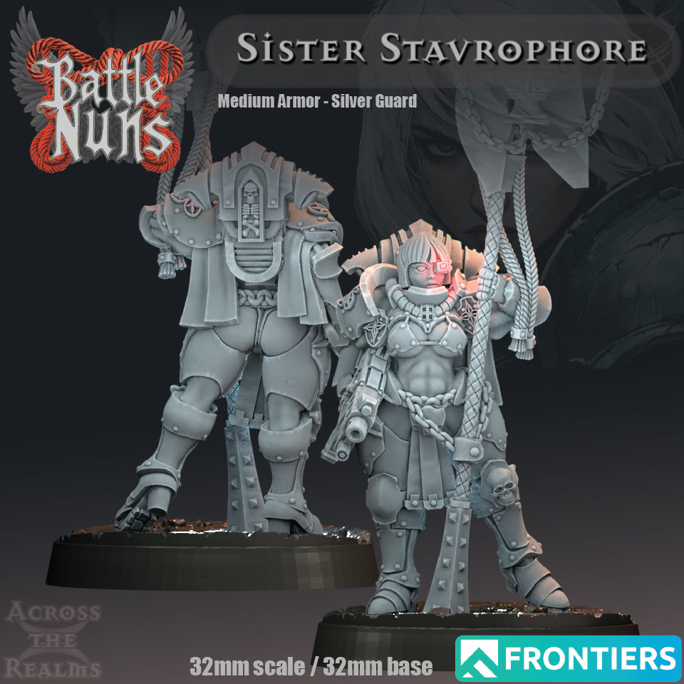 Sister Stavrophore (Medium Armor) - Battle Nuns - Across the Realms 32mm