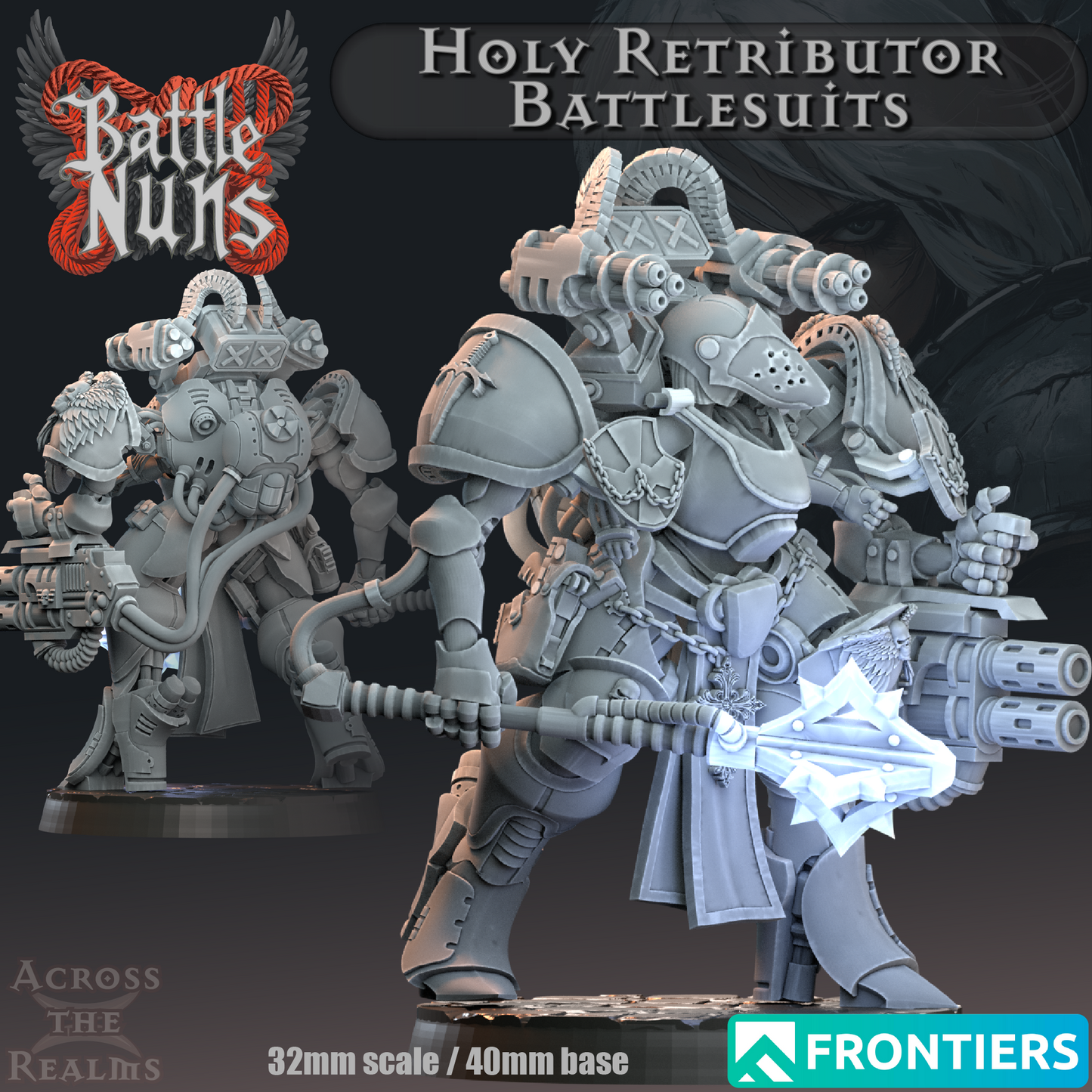 Holy Retributor Battlesuits B - Battle Nuns - Across the Realms 32mm