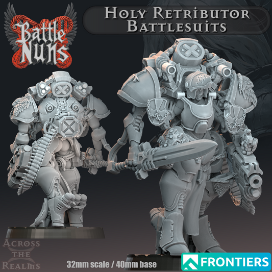 Holy Retributor Battlesuits A - Battle Nuns - Across the Realms 32mm