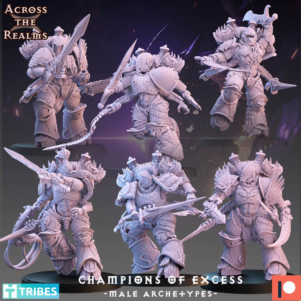 Champions of Excess - Male Archetypes - Across the Realms 32mm