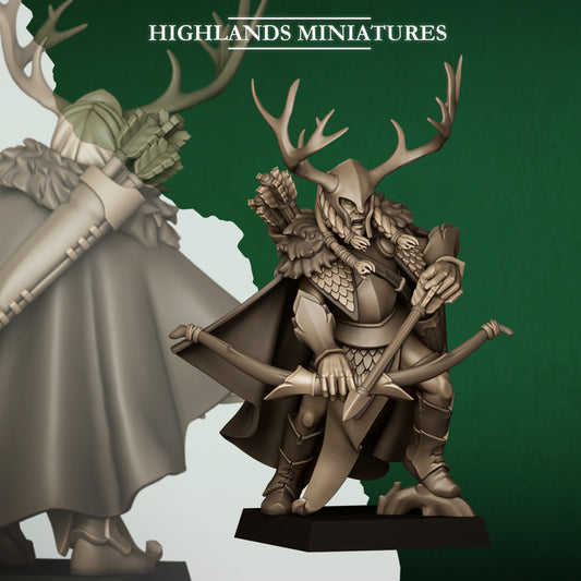 Feral Elves - Feral Elf Highborn with Bow - Highlands Miniatures