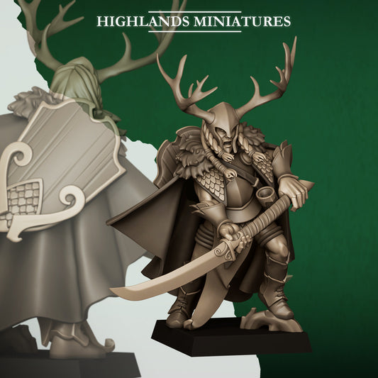 Feral Elves - Feral Elf Highborn with Spear - Highlands Miniatures