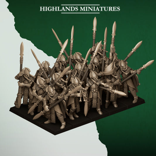 Feral Elves - Feral Spearmen - Highlands Miniatures