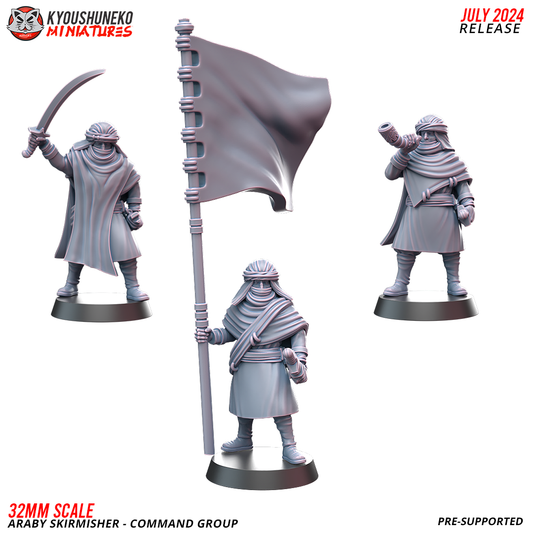 Araby Skirmisher Command Group - Sling - Kyoushuneko Miniatures