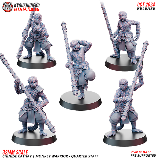 Monkey Warrior - Quarter Staff | Chinese Cathay - Kyoushuneko Miniatures
