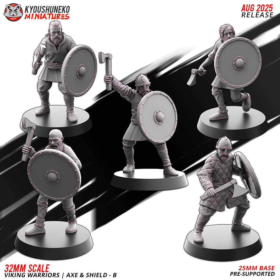 Vikings Warriors - Axe and Shield B - Kyoushuneko Miniatures