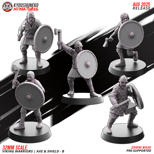 Vikings Warriors - Axe and Shield B - Kyoushuneko Miniatures
