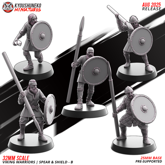 Vikings Warriors - Spear and Shield B - Kyoushuneko Miniatures