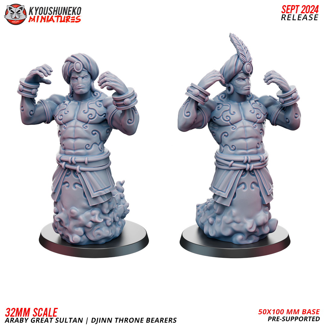 Araby Great Sultan | Djinn Throne Bearers - Kyoushuneko Miniatures