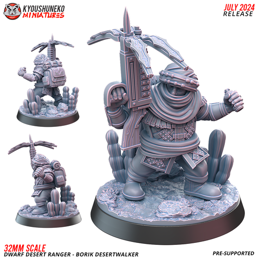 Dwarf Desert Ranger - Borik Desertwalker - Kyoushuneko Miniatures