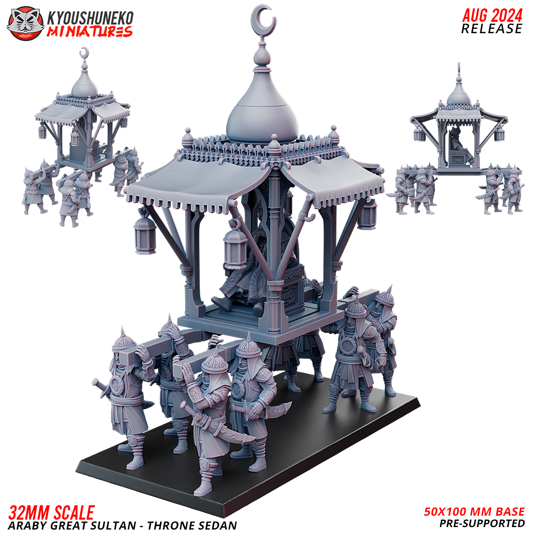 Araby Great Sultan | Throne Sedan - Kyoushuneko Miniatures