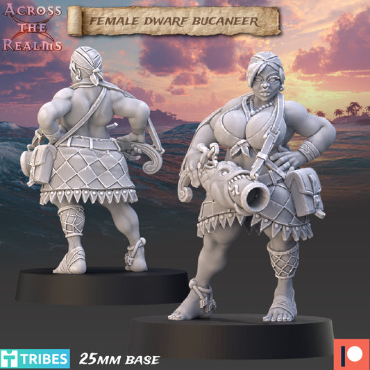 Female Dwarf Bucaneer - Across the Realms 32mm