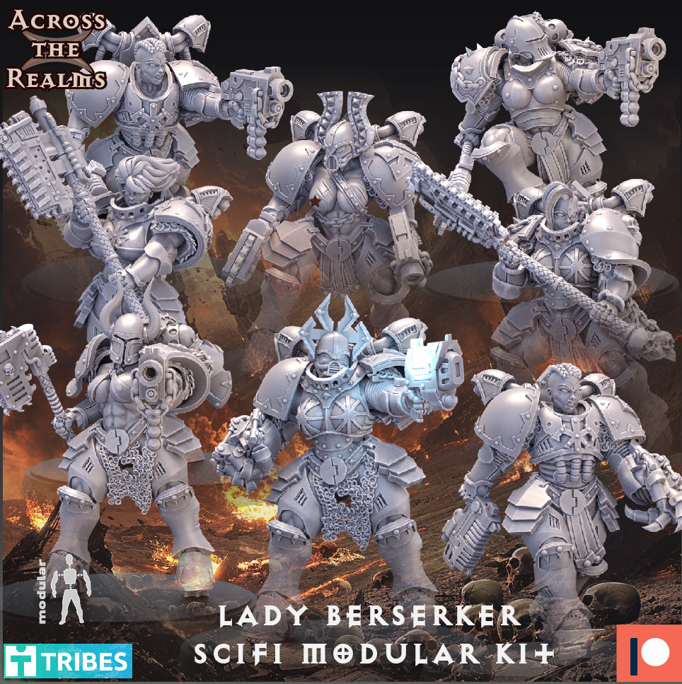 Lady Berserker Scifi Modular Kit - Across the Realms 32mm