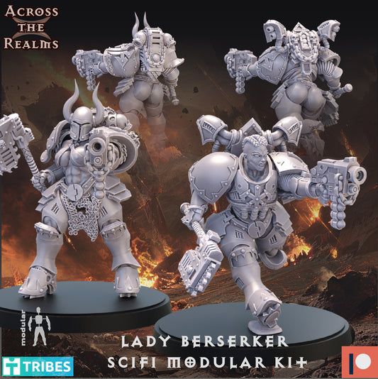 Lady Berserker SciFi Modular Kit B - Across the Realms 32mm