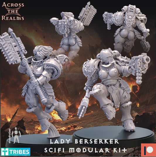 Lady Berserker SciFi Modular Kit A - Across the Realms 32mm