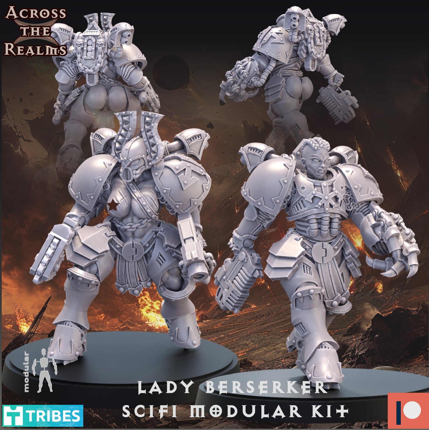 Lady Berserker SciFi Modular Kit D - Across the Realms 32mm