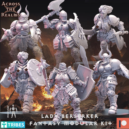 Lady Berserker Fantasy Modular Kit - Across the Realms 32mm