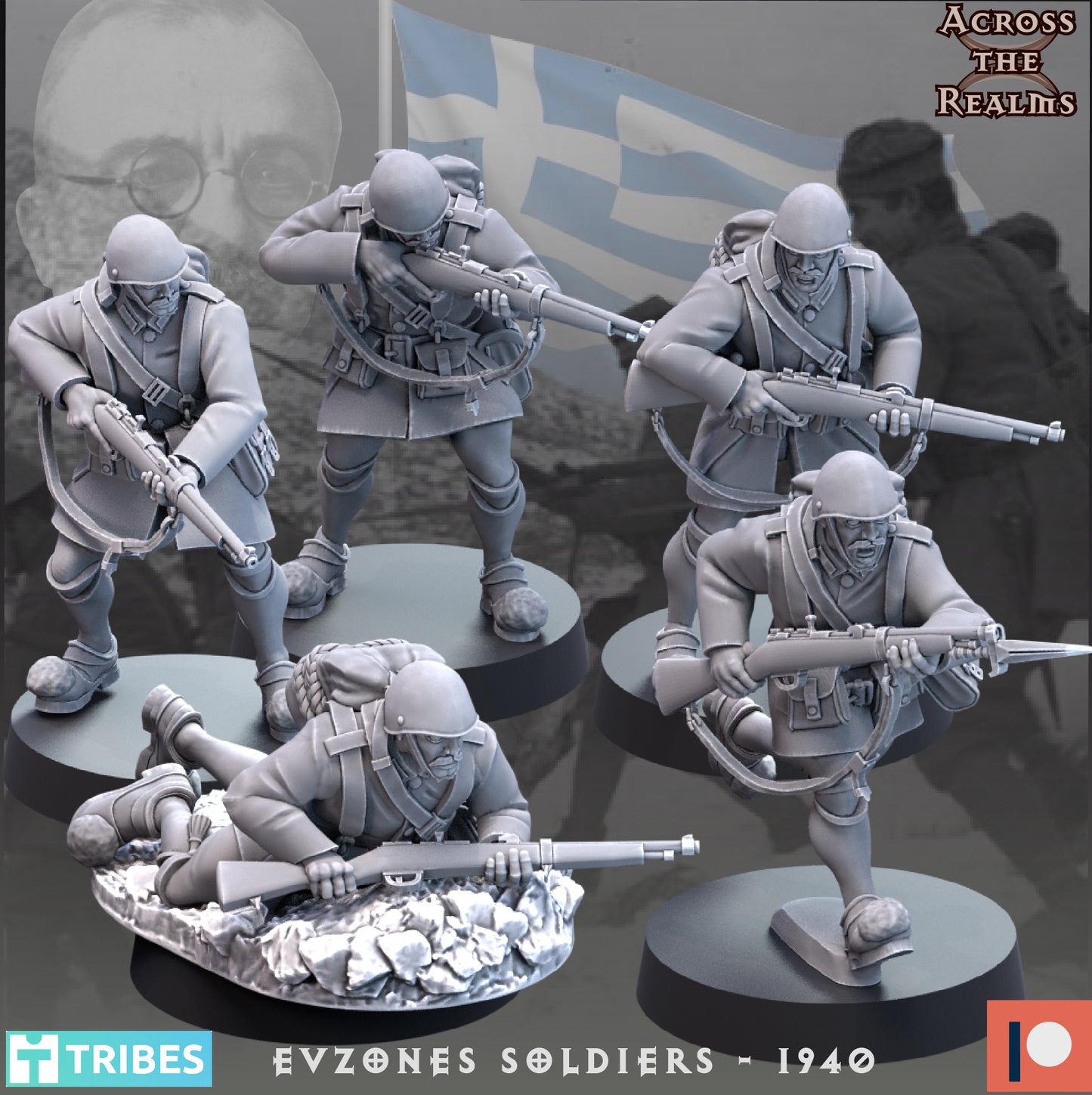 Evzones Soldiers - 1940 - Across the Realms 32mm