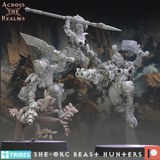 She-Orc Beast Hunters (x3) NSFW - Across the Realms 32mm