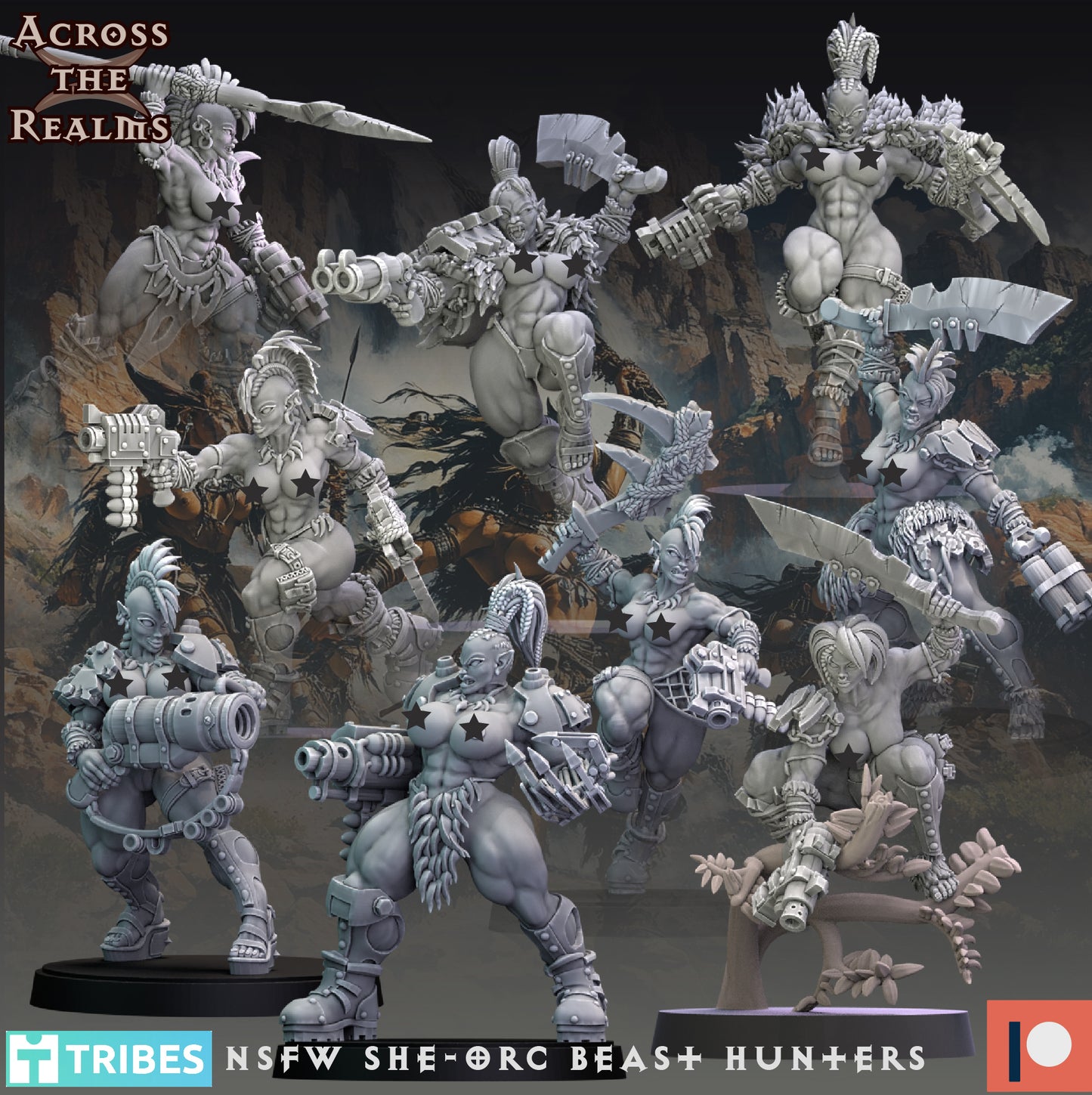 She-Orc Beast Hunters NSFW - Across the Realms 32mm