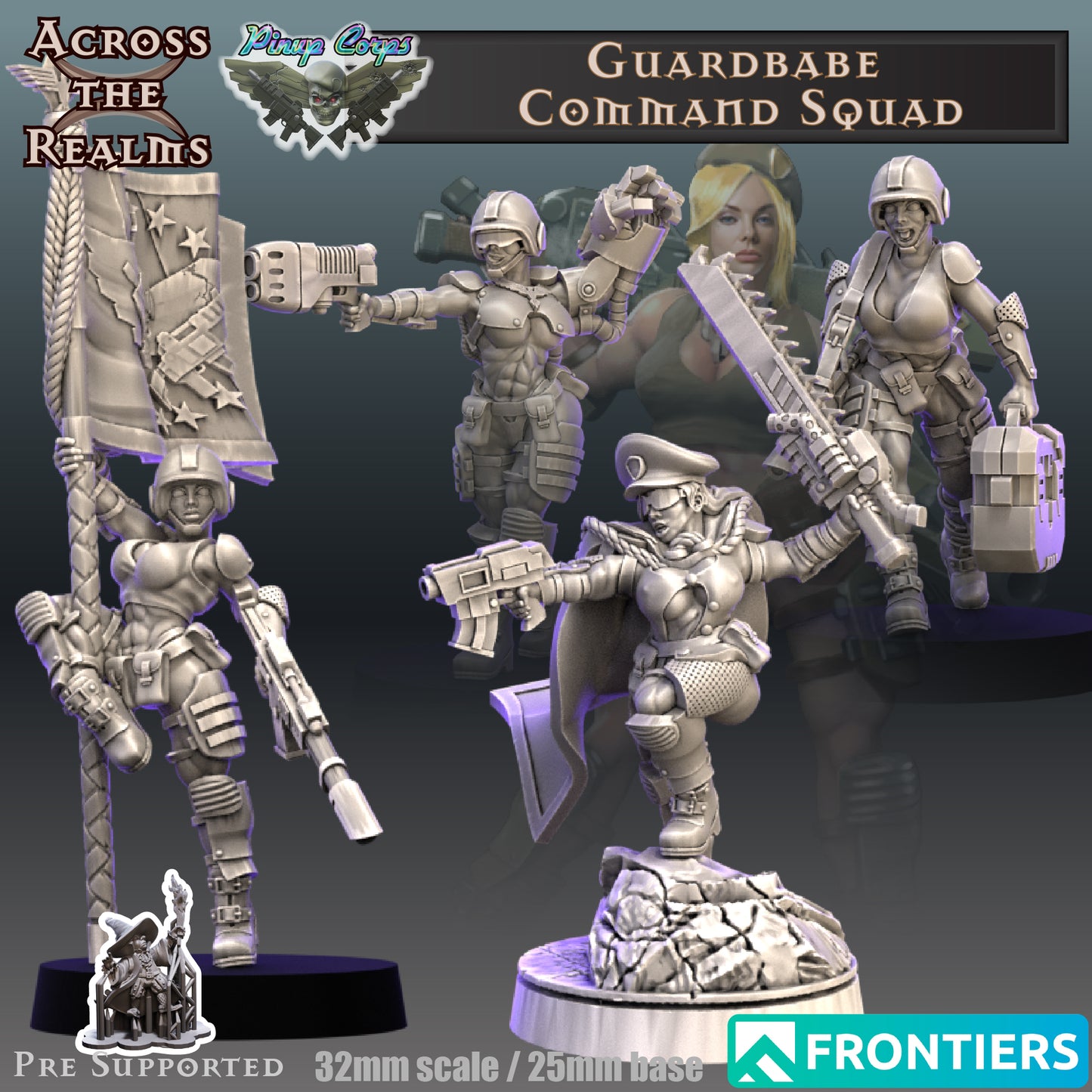Guardbabe Command Squad - Pinup Corps - Across the Realms 32mm