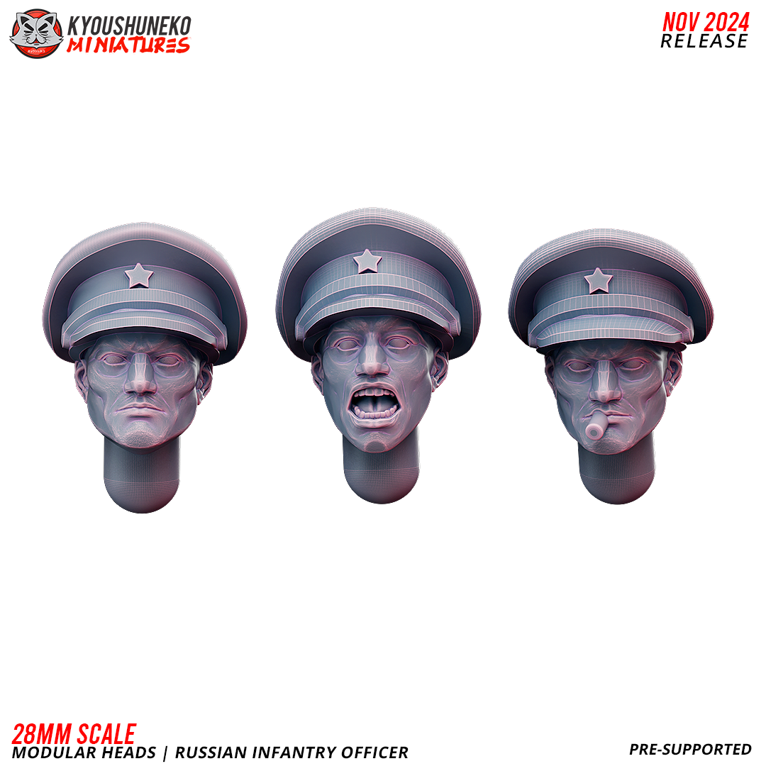 Heads - Russian Infantry Officers - Kyoushuneko Miniatures