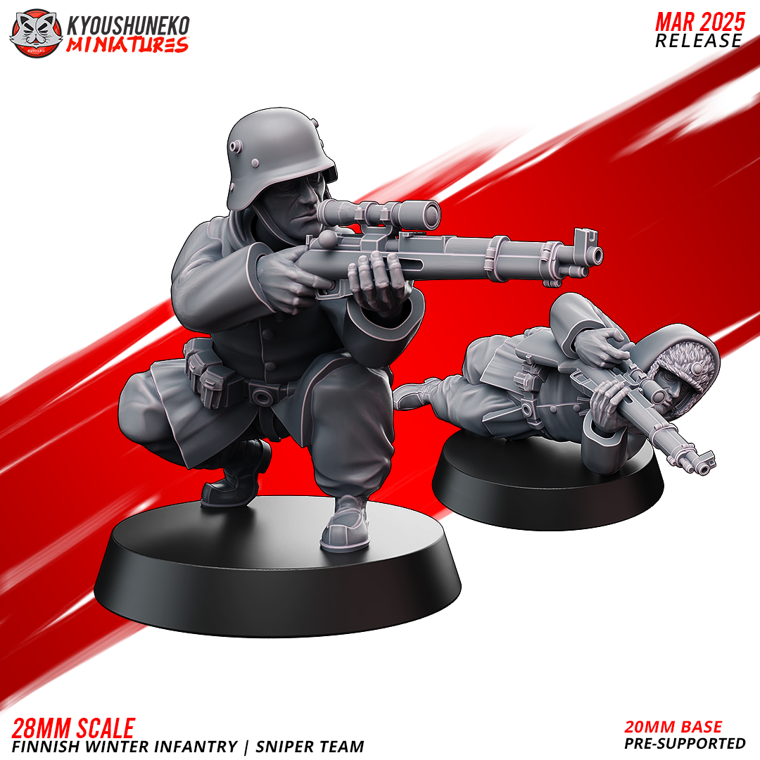 Sniper Team | Finnish Winter Infantry ww2 - Kyoushuneko Miniatures