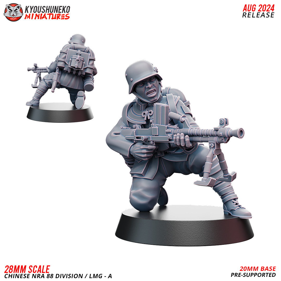 LMG - A | Chinese NRA 88 Division ww2 - Kyoushuneko Miniatures