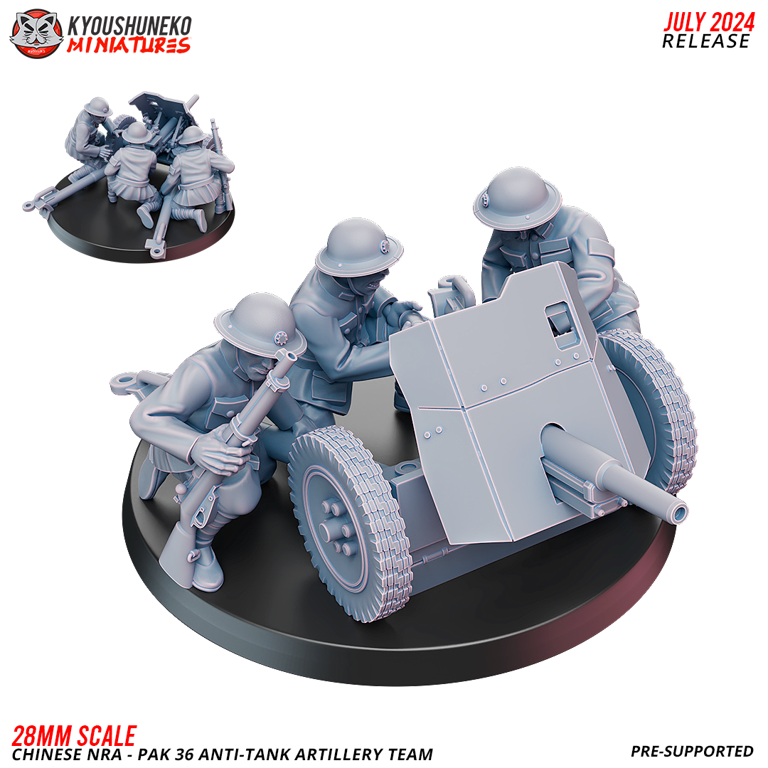 PAK 36 Anti Tank Artillery Team - Chinese NRA ww2 - Kyoushuneko Miniatures
