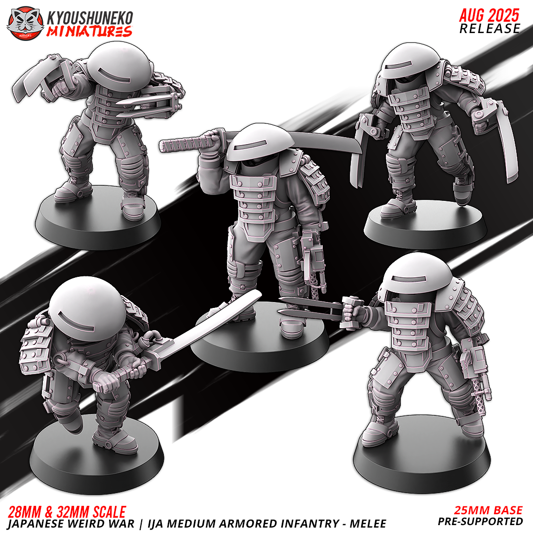 Japanese Weird War - Ija Medium Armored Infantry - Melee - Kyoushuneko Miniatures