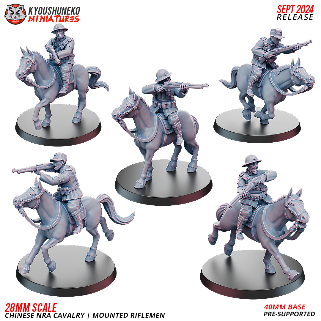 Mounted Riflemen | Chinese NRA Cavalry ww2 - Kyoushuneko Miniatures