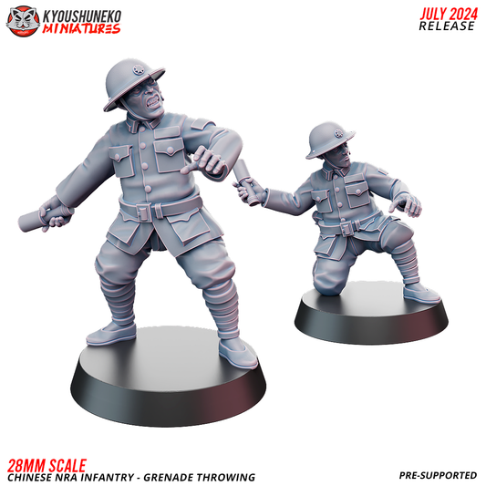 Grenade Throwing - Chinese NRA Infantry ww2 - Kyoushuneko Miniatures