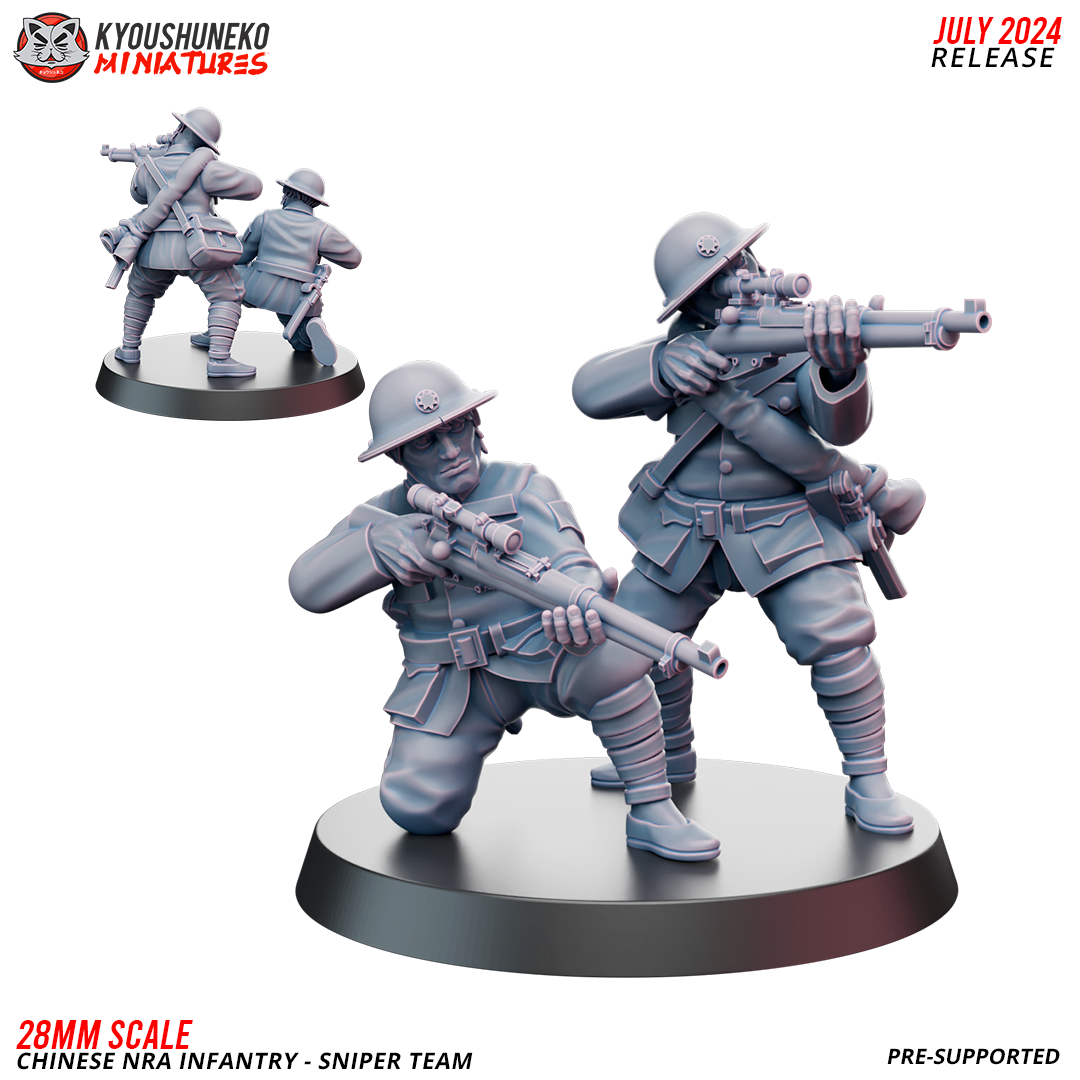 Sniper Team - Chinese NRA Infantry - Kyoushuneko Miniatures