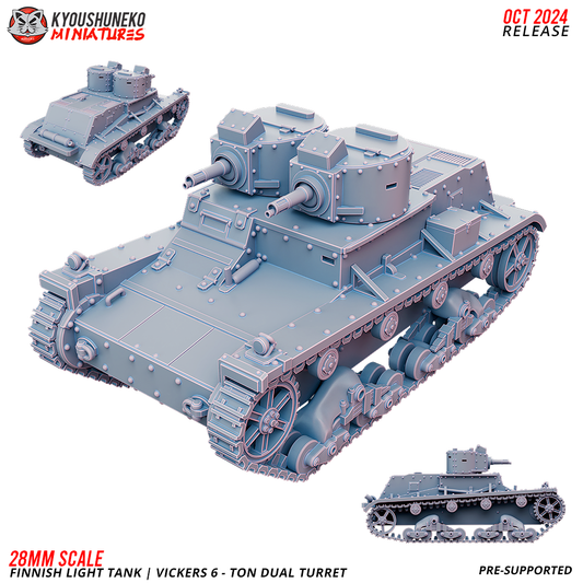 Vickers 6 - Ton Double Turret | Finnish Light Tank ww2 - Kyoushuneko Miniatures