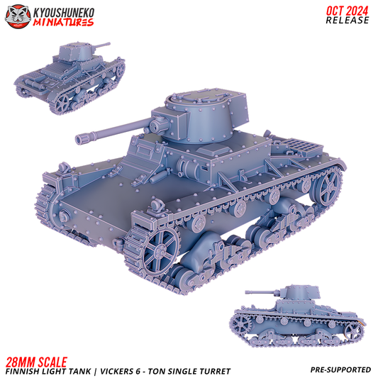 Vickers 6 - Ton Single Turret | Finnish Light Tank ww2 - Kyoushuneko Miniatures
