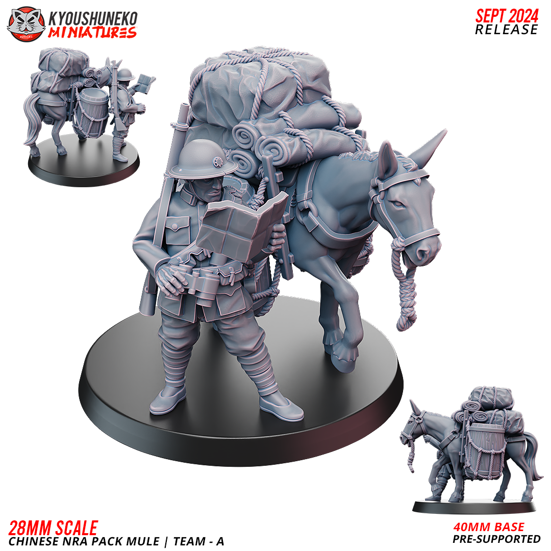 Chinese NRA Pack Mule | Team A ww2 - Kyoushuneko Miniatures