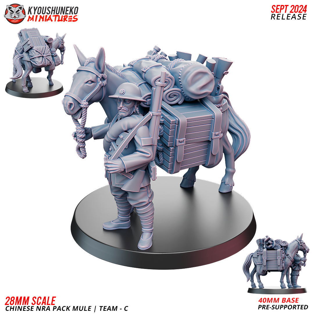 Chinese NRA Pack Mule | Team C ww2 - Kyoushuneko Miniatures