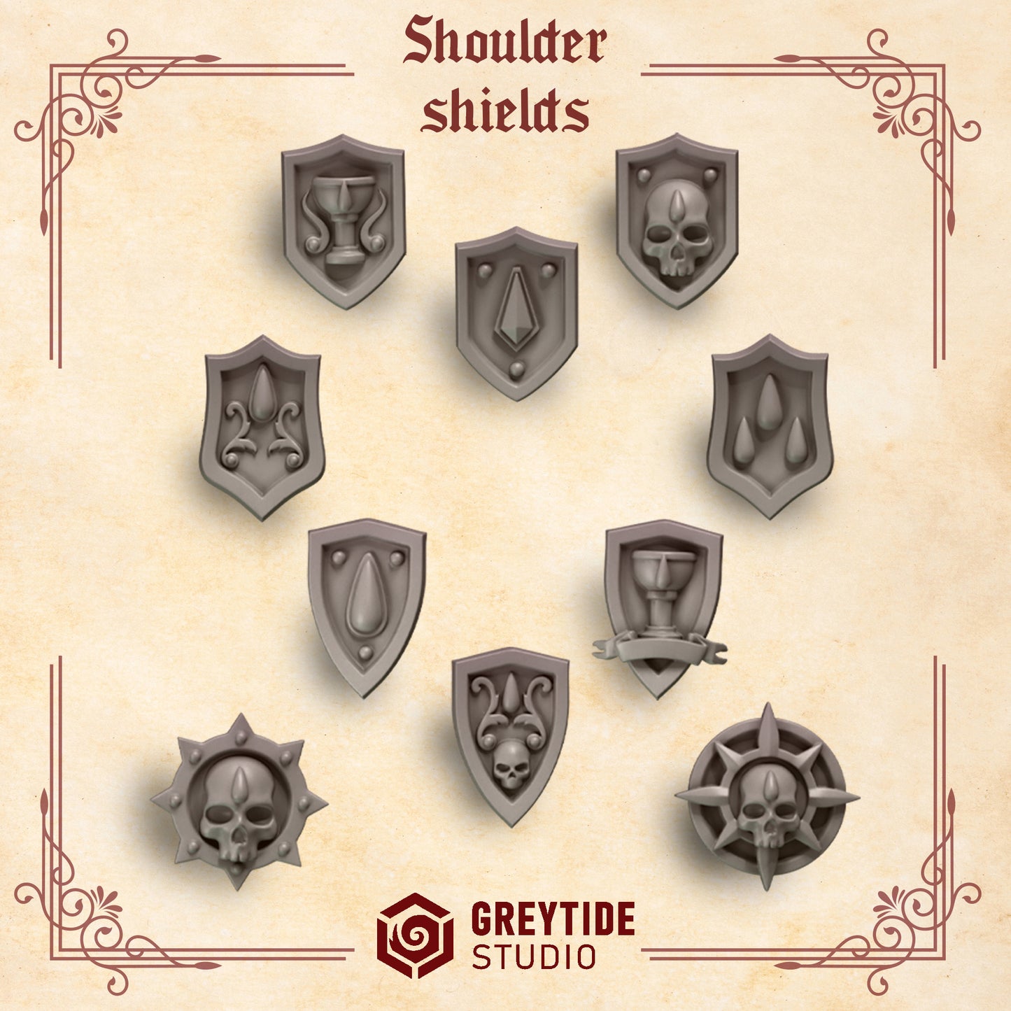Shoulder shields decoration CL - Bits - GreyTide Studio