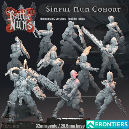 Sinful Nun Cohort - Battle Nuns - Across the Realms 32mm