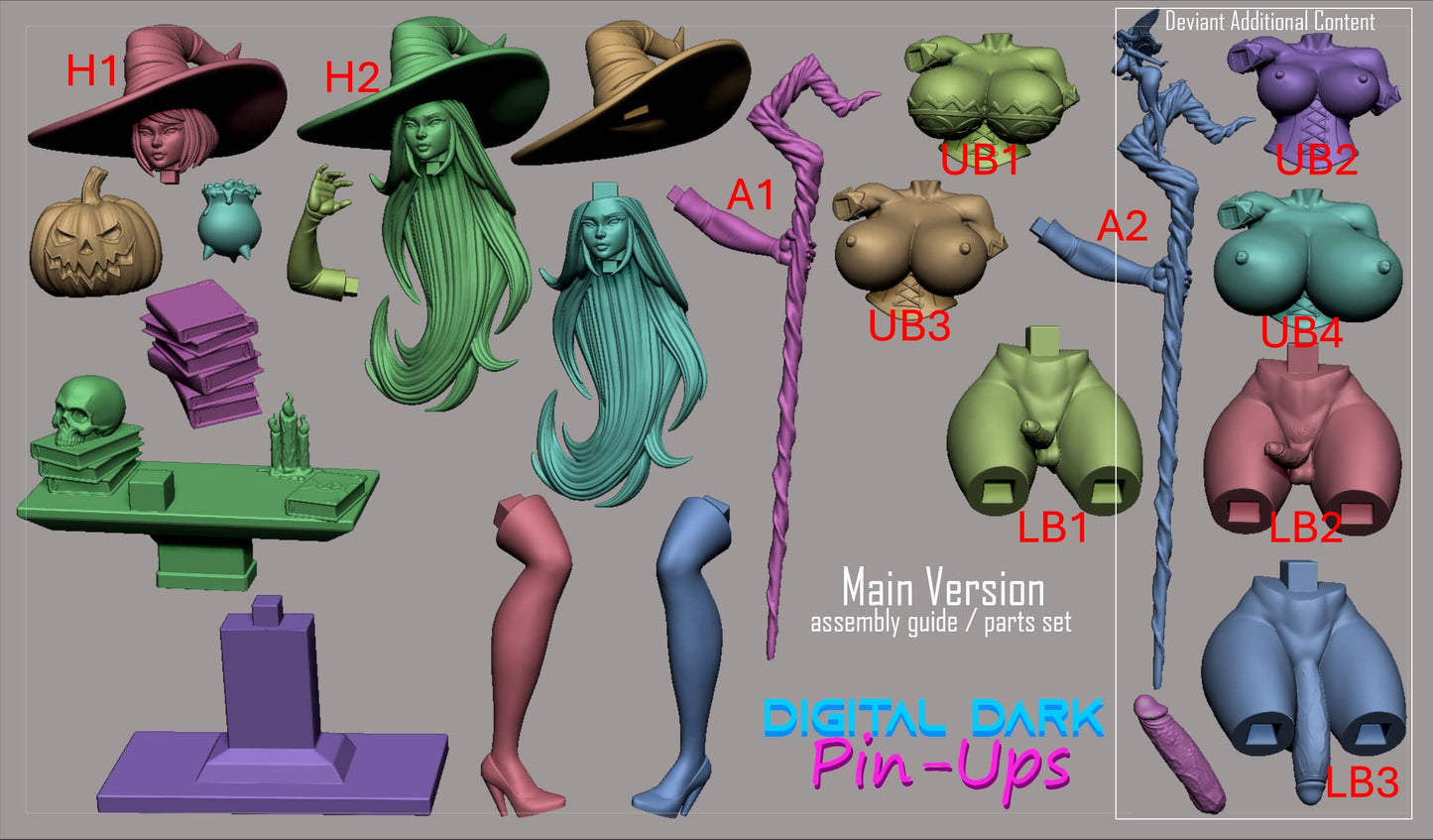 Sorceress Flying Fairy Futa - Digital Dark Pin-ups