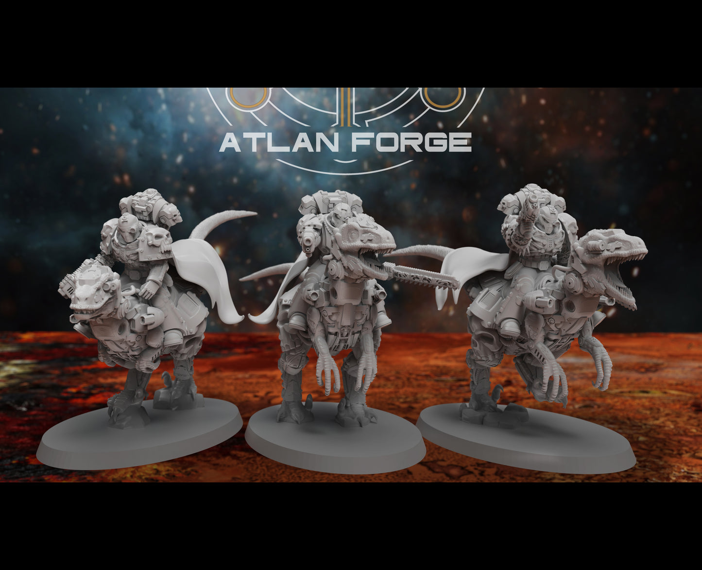 Cyber Velociraptor Riders - Atlan Forge