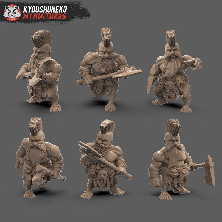 Dwarf Slayer Great Ax Unit - Kyoushuneko miniatures