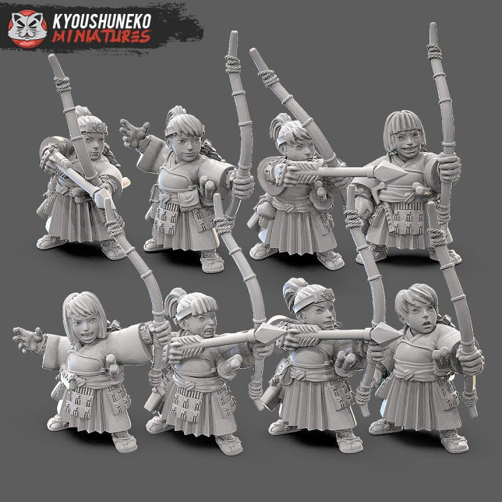 Female Dwarf Archer Samurai - Kyoushuneko miniatures