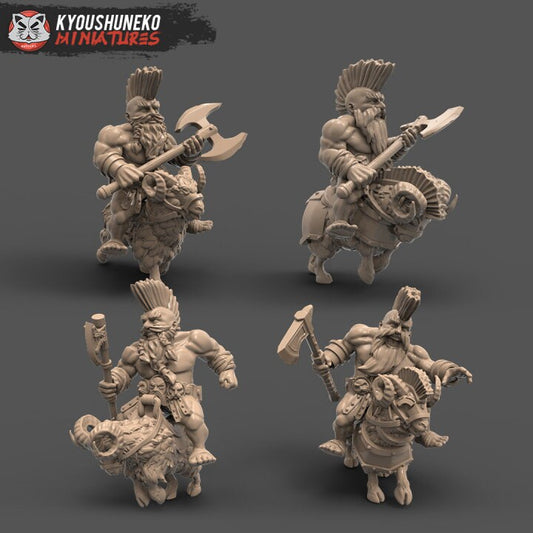 Dwarf Mounted Slayer Double Ax - Kyoushuneko miniatures