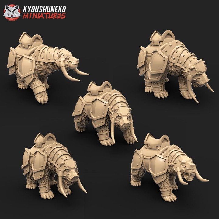 Armored Polar Bear Mount - Kyoushuneko miniatures