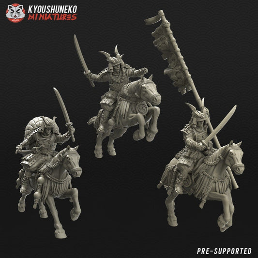 Japanese Samurai Mounted Command Group - Kyoushuneko Miniatures