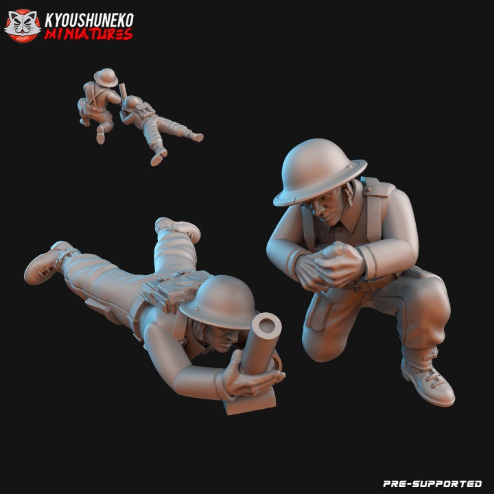 British Light Mortar Team ww2 - Kyoushuneko Miniatures