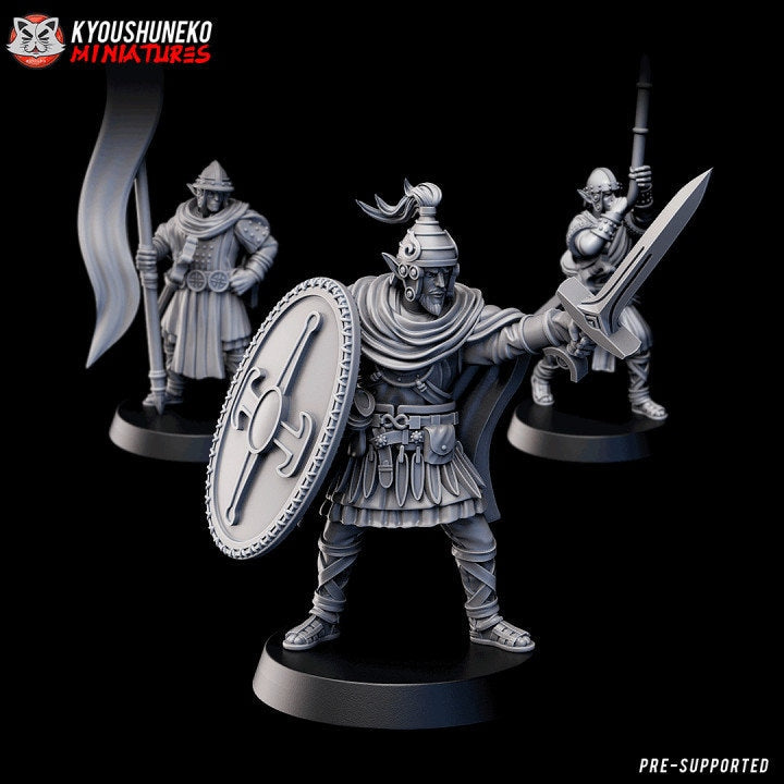 Gaelic Wood Elf Command Group - Kyoushuneko Miniatures